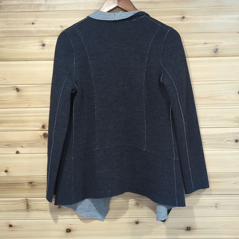 Eileen Fisher Sweater Womens XS Gray Open Front Sweater Jacket Merino Wool - Picture 4 of 8
